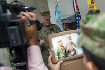 Marine Corps Gen. Joseph F. Dunford Jr., chairman of the Joint Chiefs of Staff, talks to journalists in Bogota, Colombia, March 9, 2016. DoD photo by Navy Petty Officer 2nd Class Dominique A. Pineiro 