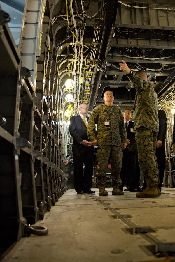 Commandant of the Marine Corps Gen. Robert B. Neller looks inside of a CH-53K King Stallion aircraft at Sikorsky Aircraft Corporation, Jupiter, Fla., March 8, 2016. Neller visited the facility to get an overview of the CH-53K program and visit Marines. (U.S. Marine Corps photo by Staff Sgt. Gabriela Garcia/Released)