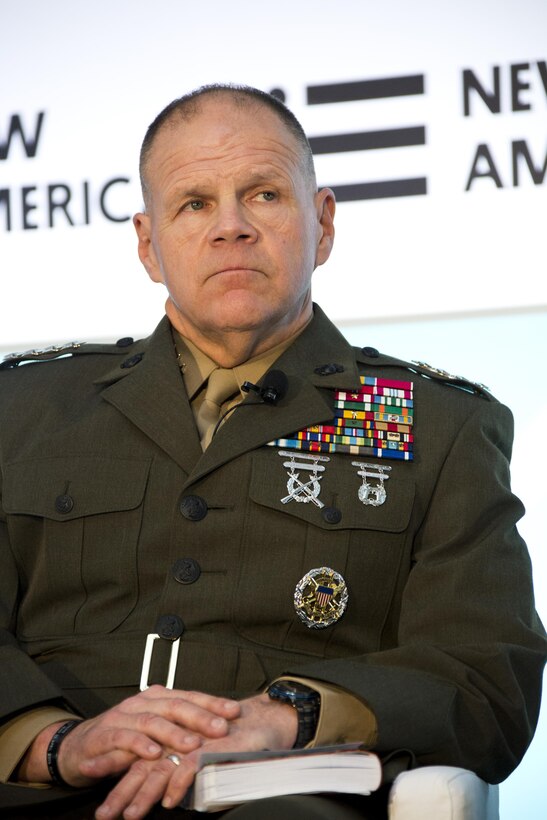 Commandant of the Marine Corps Gen. Robert B. Neller attends the Future of War conference at Washington, D.C., March 10, 2016. Neller discussed challenges the Marines will likely face in the future and answered questions from the audience. (U.S. Marine Corps photo by Staff Sgt. Gabriela Garcia/Released)