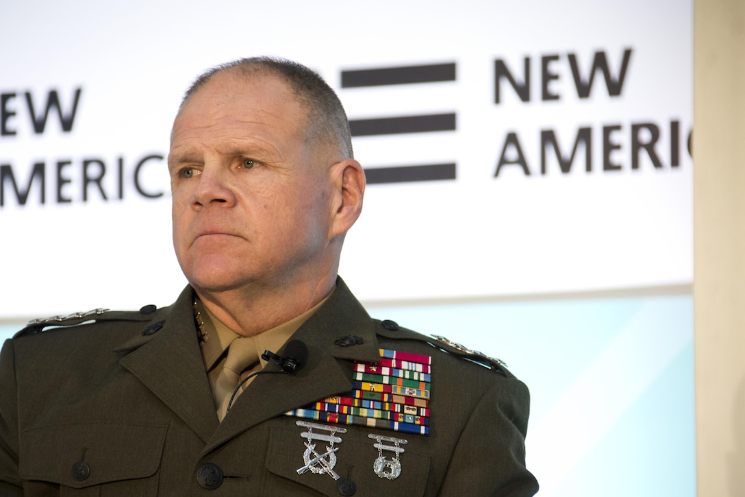 Commandant of the Marine Corps Gen. Robert B. Neller attends the Future of War conference at Washington, D.C., March 10, 2016. Neller discussed challenges the Marines will likely face in the future and answered questions from the audience. (U.S. Marine Corps photo by Staff Sgt. Gabriela Garcia/Released)