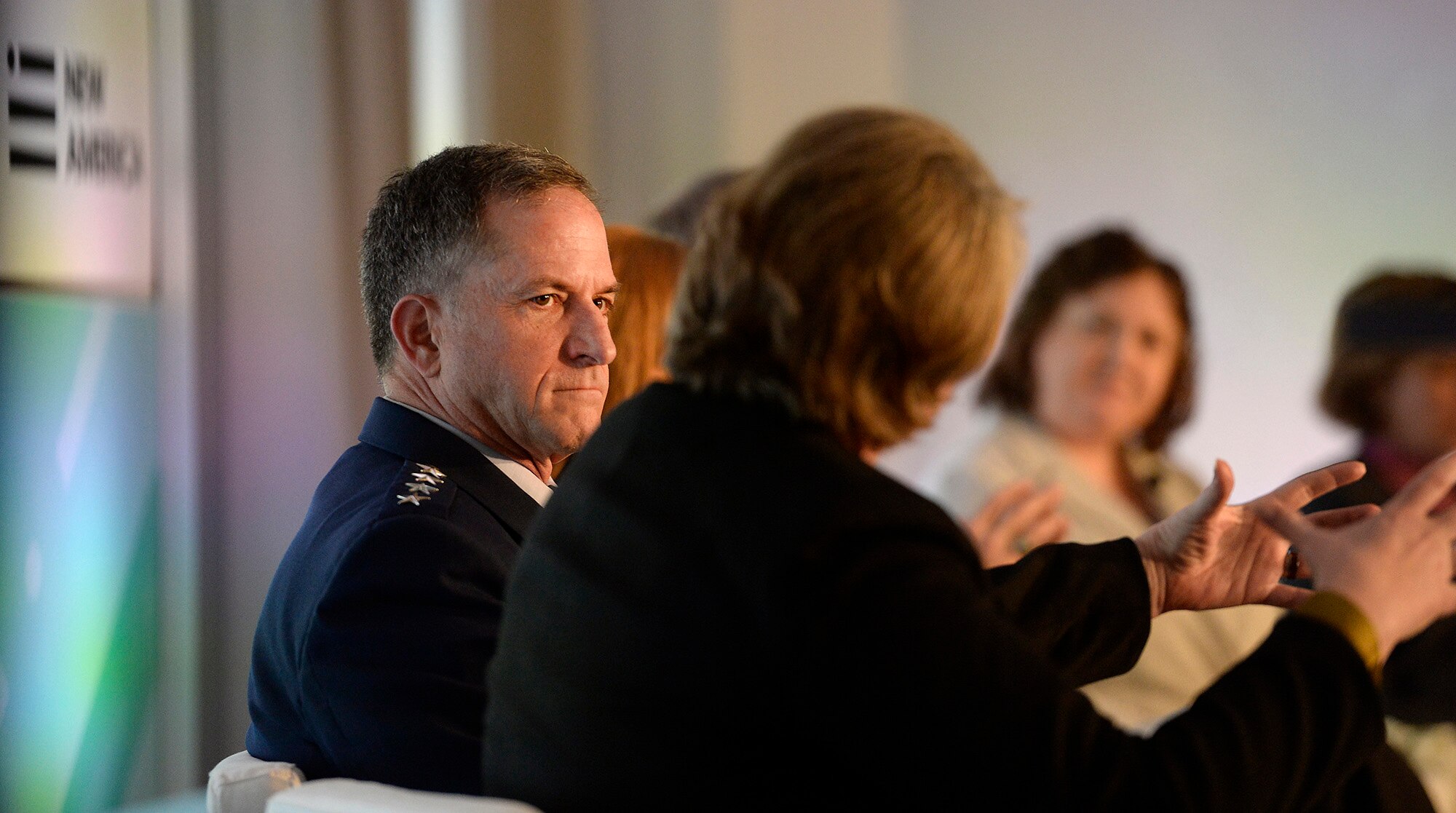 Air Force Vice Chief of Staff Gen. David L. Goldfein participates in a panel discussion during the second annual "Future of War" conference, hosted by the New American Foundation in Washington, D.C., March 10, 2016. (U.S. Air Force photo/Scott M. Ash) 