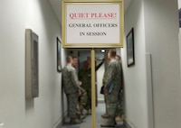 Executive assistants for Marine Corps Gen. Joseph F. Dunford Jr., chairman of the Joint Chiefs of Staff, and Gen. Joseph L. Votel, commander of U.S. Special Operations Command, wait to be briefed on MacDill Air Force Base, Fla., March 11, 2016. DoD photo by Navy Petty Officer 2nd Class Dominique A. Pineiro