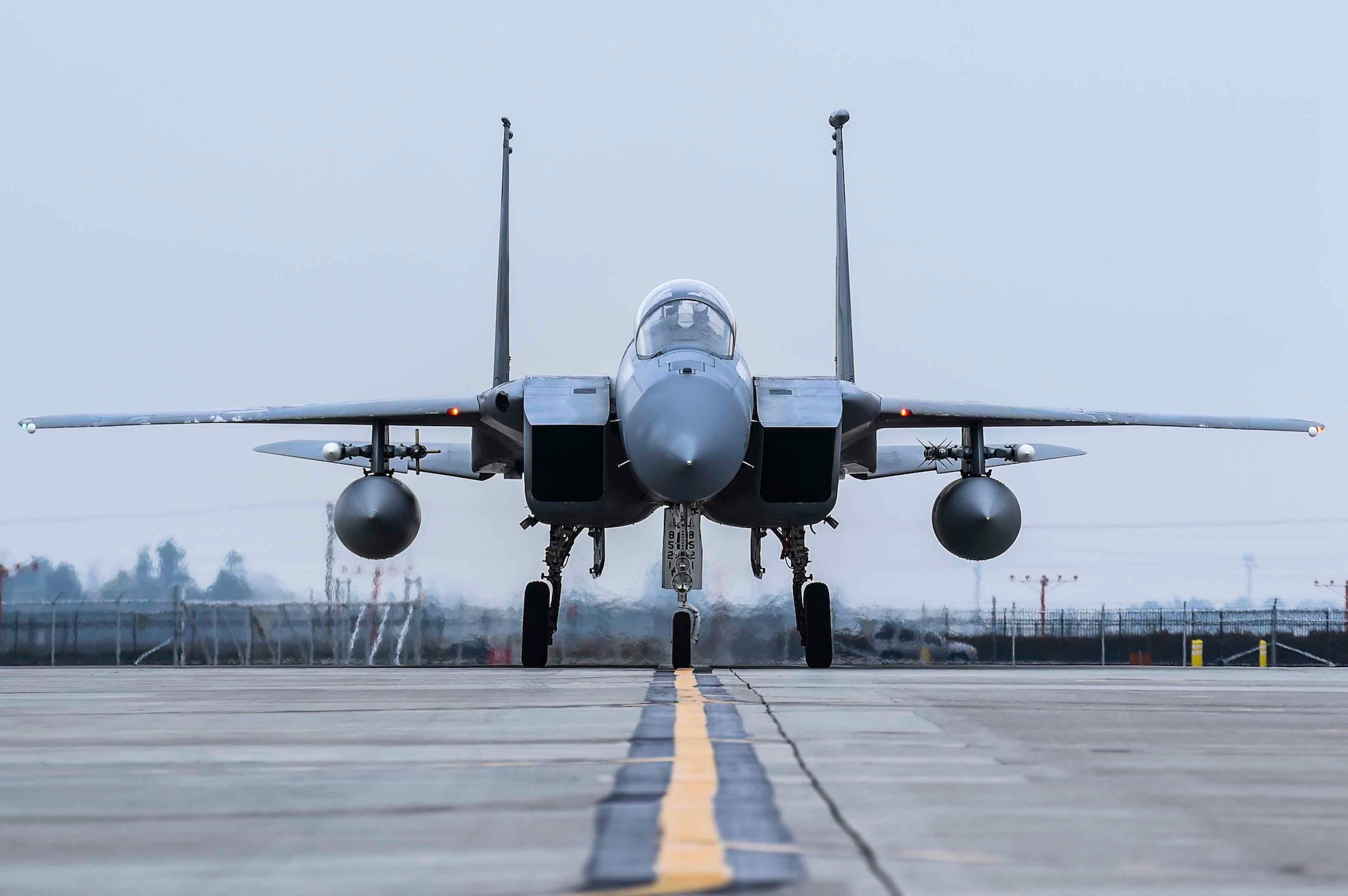 An F-15C from the 144th Fighter Wing, Fresno Air National Guard Base, California, takes off for a flight, Jan. 8, 2016. (Air National Guard photo by Senior Airman Klynne Pearl Serrano)