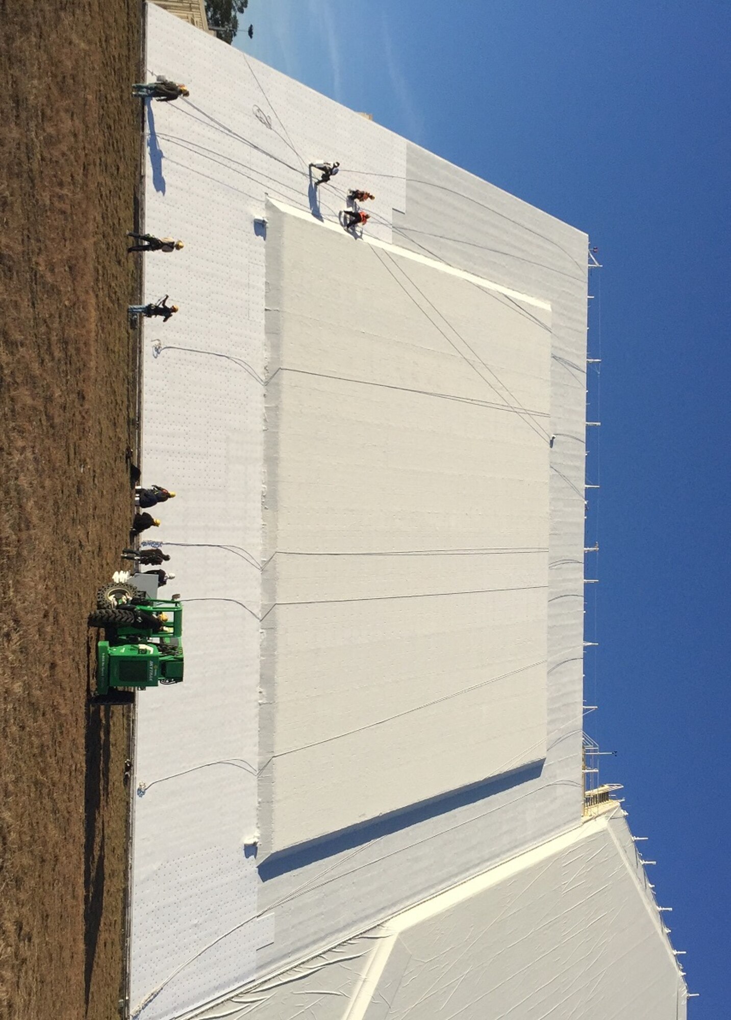 EGLIN AIR FORCE BASE, Fla. - The 20th Space Control Squadron began a four-month-long renovation project to replace the protective cover on the site's radar here March 1. The TEFLON-like radar cover needs 10 stories replaced on one side and seven stories on an opposing side. (courtesy photo)

