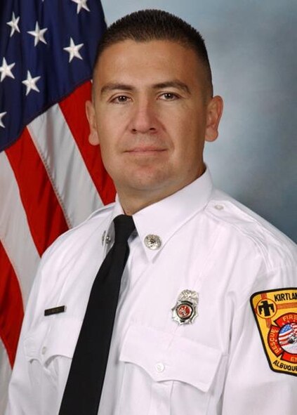 Phillip Macias, 377th Civil Engineering Squadron’s fire emergency services, was named Air Force Global Strike Command’s civilian firefighter of the year. (Courtesy photo)