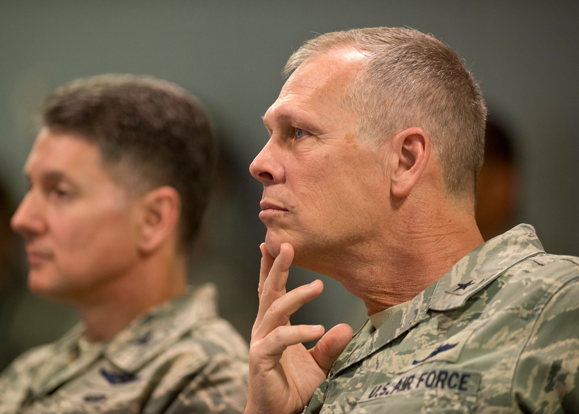 U.S. Air Force Brig. Gen. Wayne A. Zimmet, assistant adjutant general of the Puerto Rico National Guard, oversees the first PRANG State of the Commonwealth briefing, March 1, 2016. The 156th Airlift Wing leadership of the PRANG presented their SoC briefing before the Air National Guard Readiness Center at Joint Base Andrews Air Force Base, Maryland. (U.S. Air National Guard photo by Master Sgt. Marvin R. Preston)