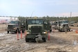 Soldiers of the Army Reserve’s 766th Transportation Battalion perform post convoy checks and maintenance during unit convoy operations, during WAREX 78-06-01 at Joint Base McGuire-Dix-Lakehurst, N.J., Feb. 1, 2015. The 84th Training Command’s first WAREX of the year was hosted by the 78th Training Division at Joint Base McGuire-Dix-Lakehurst, N.J., and Fort Hunter Liggett, Calif.; the exercise involved more than 40 units from across the U.S. Army Reserve, U.S. Army National Guard and Canadian Armed Forces.
