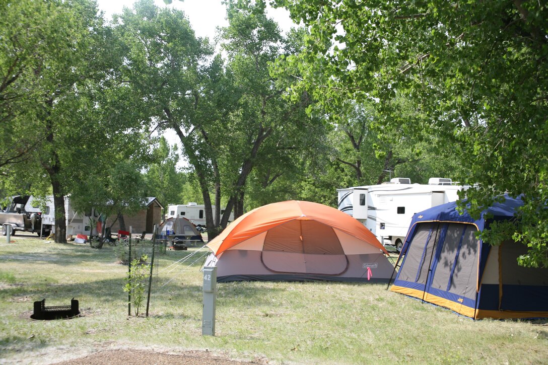 Tent camping is a popular activity at one of many campsites located on Lake Sakakawea at the Garrison Project in western North Dakota. 