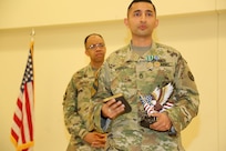 U.S. Army Sgt. 1st Class Daniel Aparicio, assigned to Regional Training Maintenance, Fort Devens, Mass., 2016 Noncommissioned Officer winner of Best Warrior Competition during the 80th Training Command 2016 Best Warrior Competition (BWC) in conjunction with 99th Regional Support Command at Camp Bullis, Texas, March 11, 2016. The BWC is an annual competition to identify the strongest and most well-rounded Soldiers through the accomplishment of physical and mental challenges, as well as basic Soldier skills. (U.S. Army photo by Spc. Darnell Torres/Released).