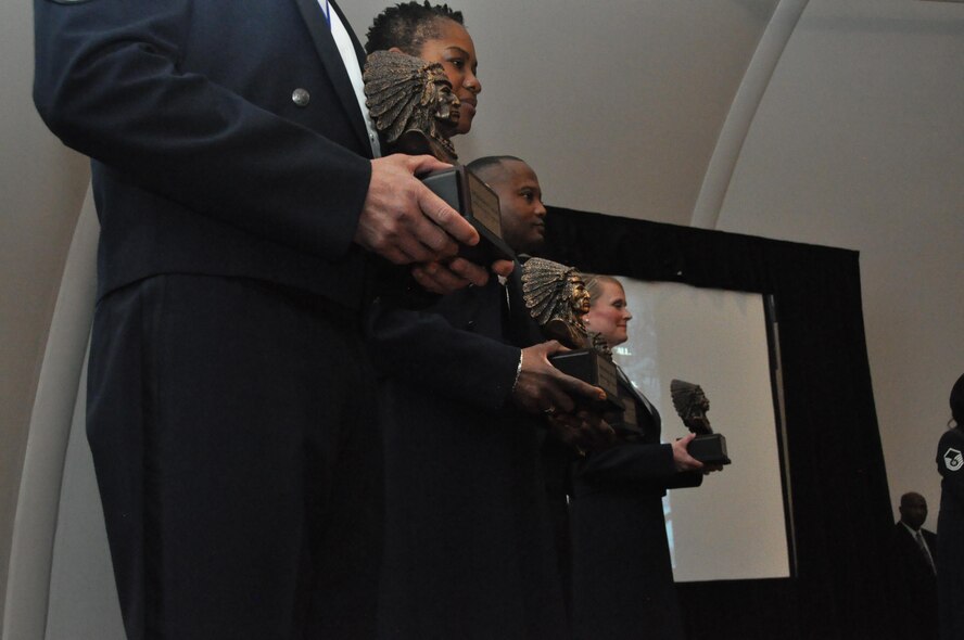 Recently promoted chief master sergeants were honored at the Dobbins Recognition Ceremony March 5, 2016. The United States Air Force is a young service, but the position of chief master sergeant has been clearly defined and dignified by those who have held it with honor since the first promotion to chief in December 1959.  (U.S. Air Force photo by Senior Airman Lauren Douglas )