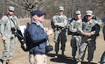 Saratoga Battlefield historian and retired Park Ranger Larry Arnold discusses the importance of terrain for the Battle of Freeman’s Farm to Soldiers of the Judge Advocate General Corps from the New York Army National Guard and Army Reserve’s 7th Legal Operations Detachment March 12, 2016 at the Saratoga National Historical Park in Stillwater, New York.