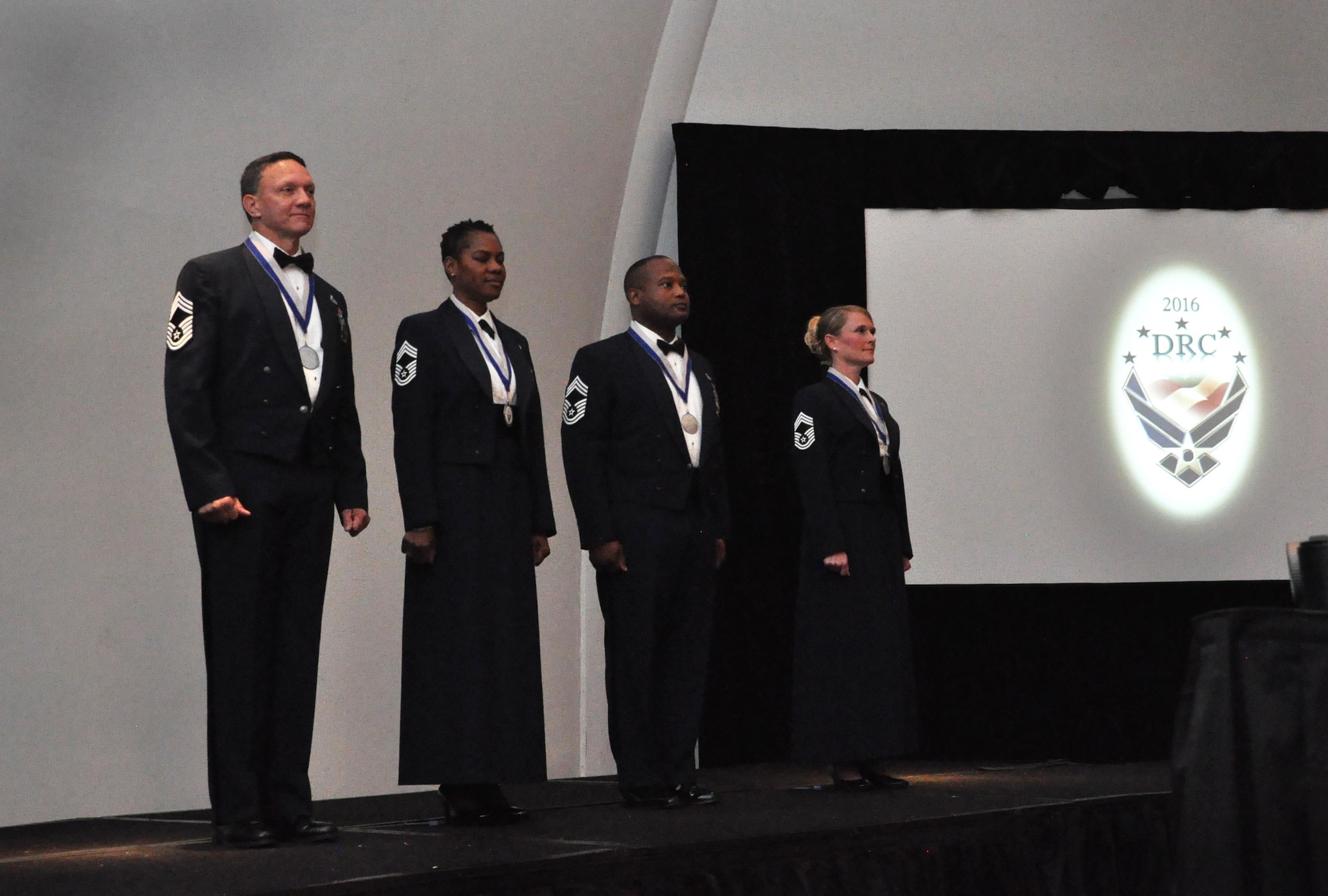 Newly promoted chief master sergeants were honored at the Dobbins Recognition Ceremony March 5, 2016. The United States Air Force is a young service, but the position of chief master sergeant has been clearly defined and dignified by those who have held it with honor since the first promotion to chief in December 1959.  (U.S. Air Force photo by )