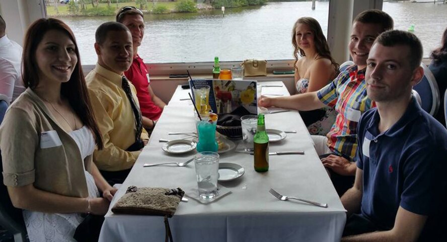 Junior Enlisted from MacDill Air Force Base, Florida, participated in a meet and greet reception with local community leaders Saturday, March 12. Hosted by MacDill Alliance, the service members boarded a yacht enjoying a 3-course meal and touring Tampa Bay in style. (Courtesy Photo)