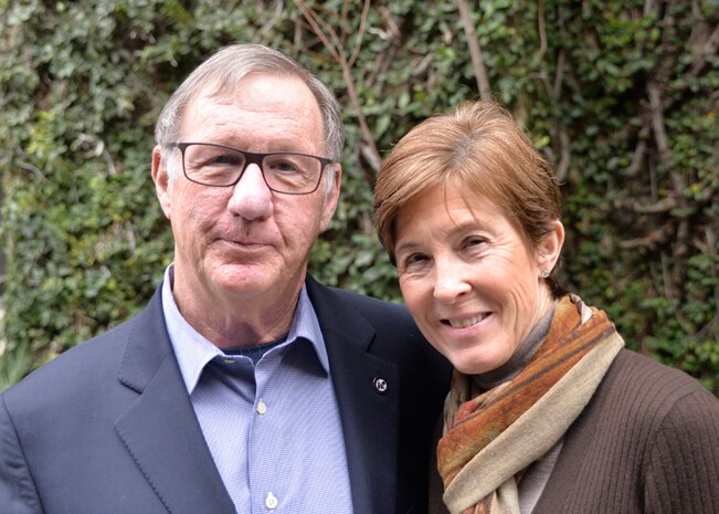 Trux and Durbin Emerson, co-founders, Fisher House Charleston. 
Fisher Houses are built on or near military and VA medical centers nationwide 
where military and veterans' families can stay at no cost while a loved one is 
receiving treatment. The Emersons have been working on this project since 2012 
and hope to have the Fisher House Charleston fully operating by the end of 
2017. (U.S. Air Force photo / Seamus O'Boyle)
