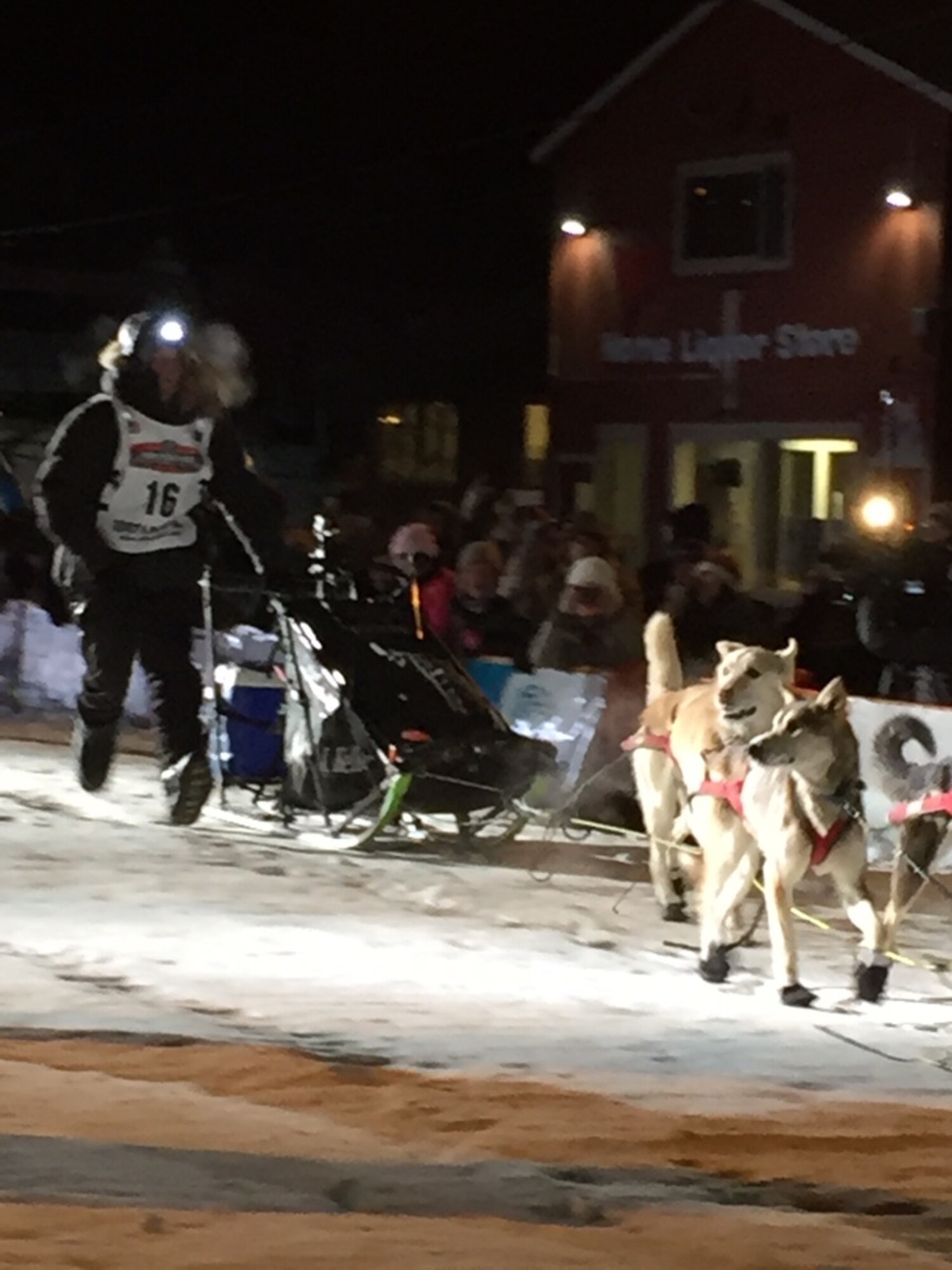 JOINT BASE ELMENDORF-RICHARDSON, Alaska -- Dallas Seavey crosses the finish line in Nome, AK, winning the 44th Iditarod. Earlier this month, Seavey visited the 477th Fighter Group at JBER. While there, he swapped stories with Reservists about sacrifice and dedication and got a tour of an F-22. This is the second year Air Force Reserve Recruiting has sponsored the Iditarod, known as “The Last Great Race on Earth.” (courtesy photo by/Chief Master Sgt. Horace Honeycutt) 