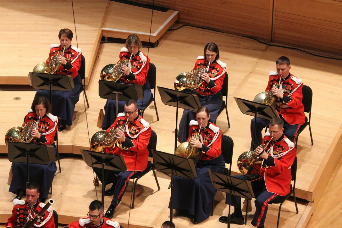 On March 14, 2016, the Marine Band performed a concert titled "Double Feature: Music of Adventure, Danger and Drama on the Silver Screen" at the Music Center at Strathmore in North Bethesda, Md. The program included music from the films Out of Africa, Lincoln, The Sea Hawk, and Star Wars: The Force Awakes. Complete program: http://www.marineband.marines.mil/Portals/175/Docs/Programs/160314.pdf (U.S. Marine Corps photo by Master Sgt. Amanda Simmons/released)