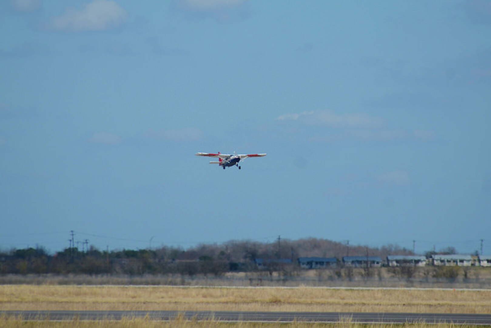 An aircraft flies in the Civil Air Patrol's first-ever Texas Wing Flight Competition Feb. 28 in San
Marcos. The event featured one team from each of the five groups of the CAP's Texas Wing.