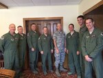 Members of the 435th Fighter Training Squadron stand with Lt. Gen. James M. Holmes
(center), Air Force Deputy Chief of Staff.
