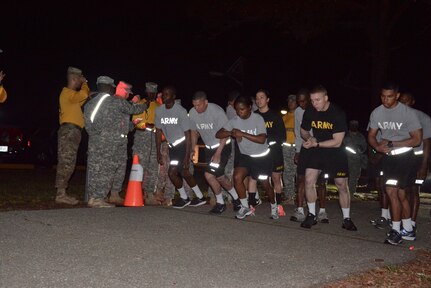 Get set, get ready, Go!!! Soldiers from various 143d Sustainment Command (Expeditionary) subordinate units had an early morning today at Camp Blanding, Fla., as they participate in the first of five events for the 143d ESC Best Warrior Competition (BWC) 2016, the Army Physical Fitness Test.