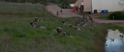 U.S. Army Reserve Soldiers react to contact during Combat Support Training Exercise 78-16-01 at Fort Hunter Liggett, Calif. Nearly 40 units from the U.S. Army Reserve, U.S. Air Force and Canadian Armed Forces trained at Joint Base McGuire-Dix-Lakehurst, N.J., Fort Knox, Ky. and Fort Hunter Liggett, Calif., as part of the 84th Training Command's CSTX 78-16-01. This exercise marks the first CSTX of 2016 and is hosted by the 78th Training Division. (U.S. Army photo by Staff Sgt. Debralee Best)