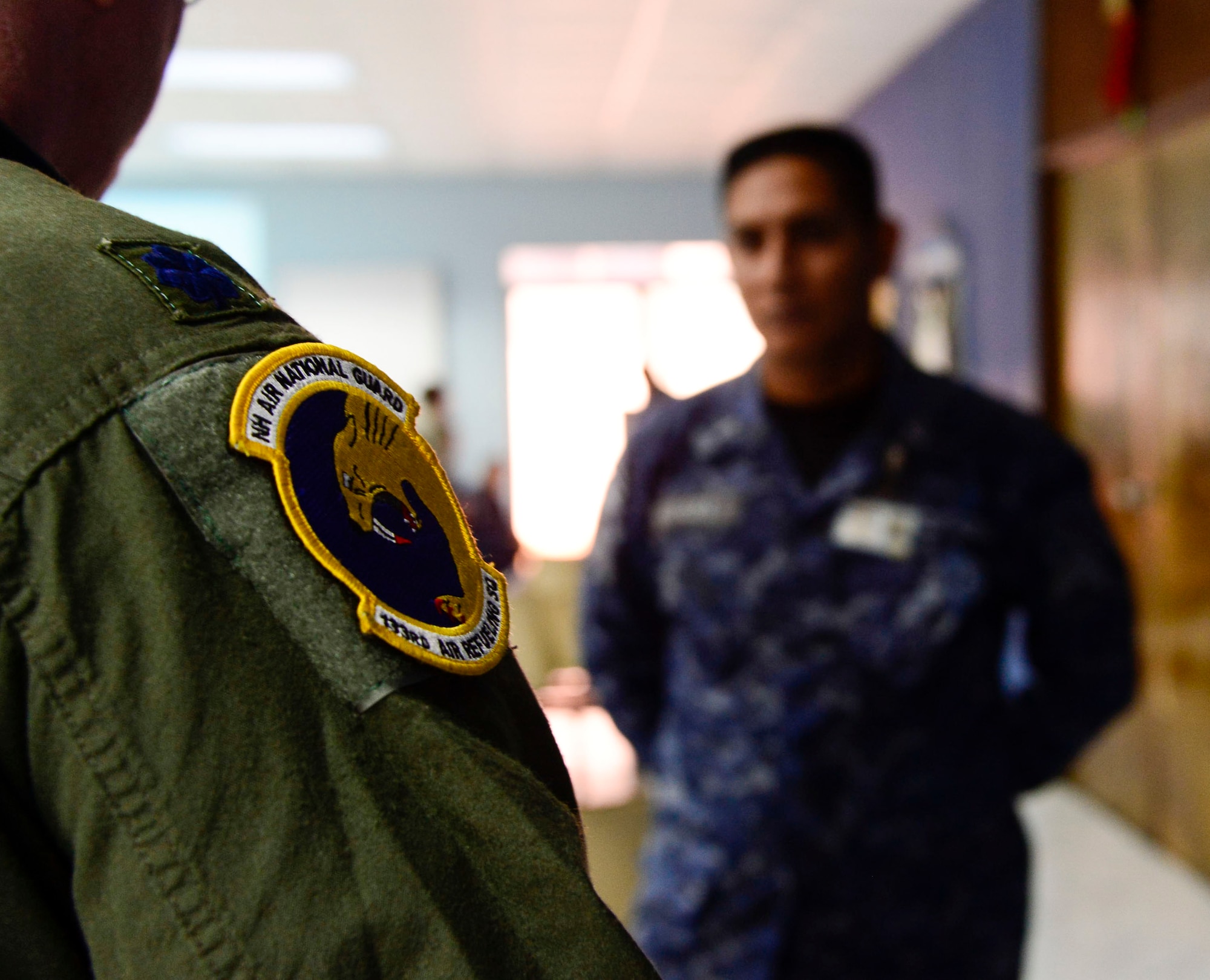 U.S. Air Force Lt. Col. John, New Hampshire Air National Guard flight medic, answers questions during a self-aid buddy care exercise during a U.S. Air Force and Salvadoran air force subject matter expert exchange at Ilopango Air Base, El Salvador, March 9, 2016. 12th Air Force (Air Forces Southern) surgeon general’s office, led a five-member team of medics from around the U.S. Air Force on a week-long medical subject matter expert exchange in El Salvador. (U.S. Air Force photo by Tech. Sgt. Heather R. Redman/Released)