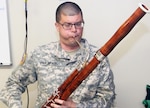 Spc. Martin “Doctor” Van Klompenberg plays bassoon during the 323rd Army Band’s woodwind quintet rehearsal March 3. The quintet was recently named the Army’s top musical performance team of the year in the woodwind ensemble category. The quintet’s winning submission was a performance of Van Klompenberg’s arrangement of a Beethoven piano sonata he originally created to honor the late Lt. Col. Brandon Darby at a recent memorial service.