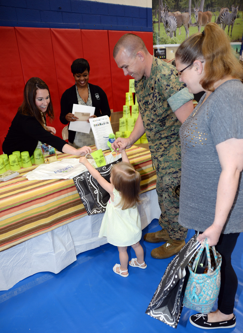 Marines, retirees, civilian-Marines and their family members, search for their perfect vacation destination during the Marine Corps Community Services’ Information, Tickets and Tours 18th annual Travel and Recreation Trade Show, March 16. The free event was held at Thomason Gymnasium aboard Marine Corps Logistics Base Albany.