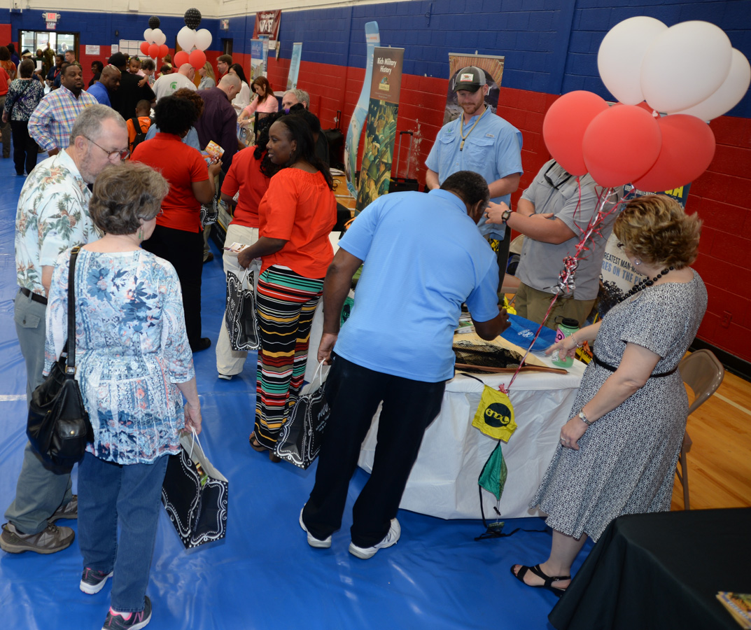 Marines, retirees, civilian-Marines and their family members, search for their perfect vacation destination during the Marine Corps Community Services’ Information, Tickets and Tours 18th annual Travel and Recreation Trade Show, March 16. The free event was held at Thomason Gymnasium aboard Marine Corps Logistics Base Albany.