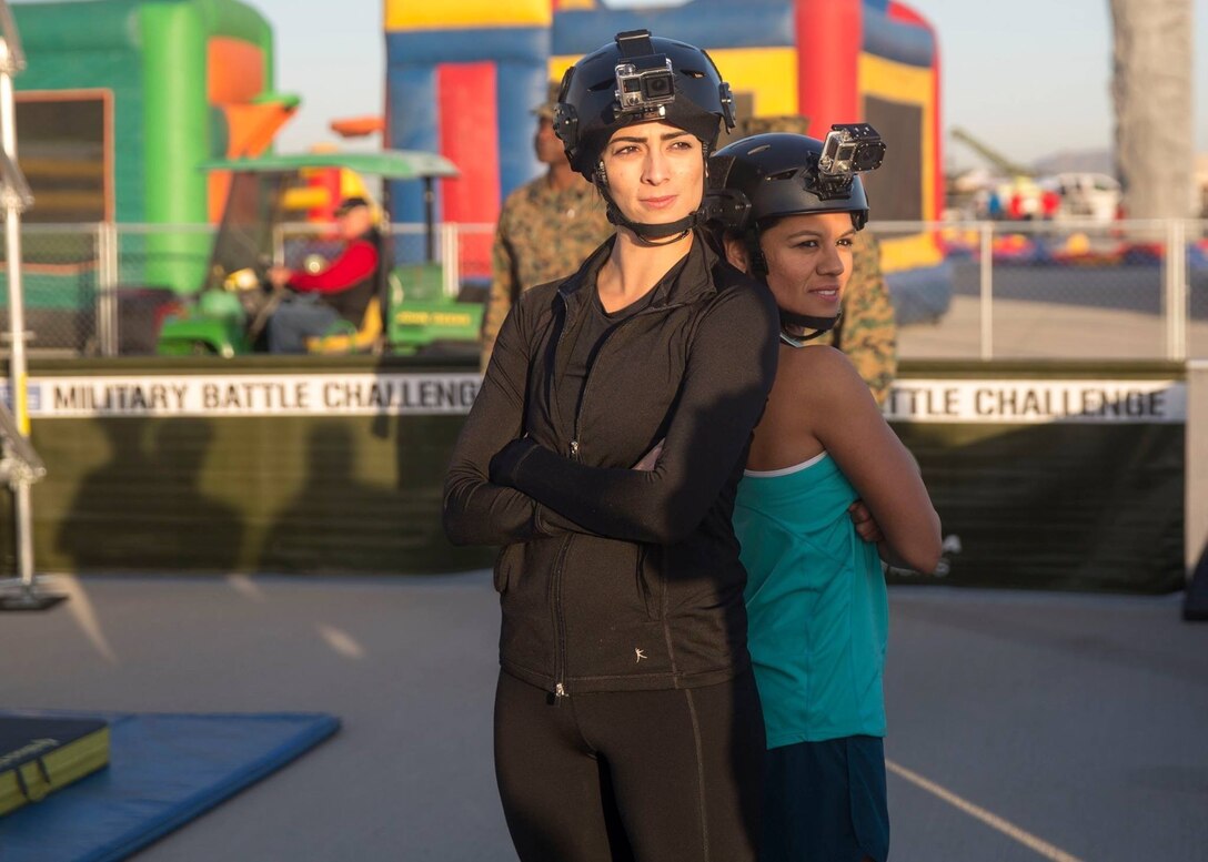Yuma’s own Christina Fernandez, from Univision, and Telemundo’s Fernanda Robles faced-off in a station-versus-station competition in the Marine Corps Battle Challenge at Marine Corps Air Station Yuma, Ariz., Saturday, Feb. 27, 2016.