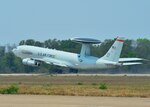 An E-3B Sentry, from the 961st Airborne Air Control Squadron, Kadena Air Base, Japan, takes off during Exercise Cope Tiger 16, on Korat Royal Thai Air Force Base, Thailand, March 10, 2016. Exercise Cope Tiger is a multilateral field training exercise, involving over 1,200 personnel from the U.S., Thailand and Singapore. The purpose of this exercise is to improve readiness and interoperability between three countries and continue the growth of strong relationships within the Asia-Pacific Region. (U.S. Air Force Photo by Tech Sgt. Aaron Oelrich/Released)