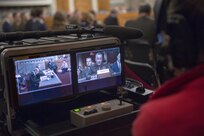 U.S. Marine Gen. Joseph F. Dunford, chairman of the Joint Chiefs of Staff,  testifies before the Senate Armed Services Committee on the Department of Defense budget posture in review of the Defense Authorization Request for Fiscal Year 2017 and the Future Years Defense Program in Washington D.C., March 17, 2015. Secretary of Defense Ash Carter was also in attendance.