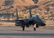 An F-15E Strike Eagle from the 336th Fighter Squadron at Seymour Johnson Air Force Base, North Carolina, taxies on the flightline Feb. 26, 2016 during Red Flag 16-2 at Nellis Air Force Base, Nevada. Strike Eagle aircrew and maintainers participated in the two-week, large-force exercise to enhance warfighting skills along with joint and allied interoperability. (U.S. Air Force photo/Staff Sgt. Michael Charles)