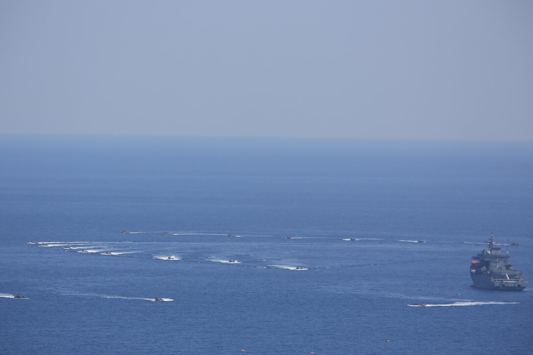 Korean Assault Amphibious Vehicles with Republic of Korea Marine Corps Regimental Landing Team 7 assault Doksukri Beach, ROK, during landing day of exercise Ssang Yong 16, March 12, 2016. Ssang Yong 16 is a biennial combined amphibious exercise conducted by forward-deployed U.S. forces with the Republic of Korea Navy and Marine Corps, Australian Army and Royal New Zealand Army Forces in order to strengthen our interoperability and working relationships across a wide range of military operations - from disaster relief to complex expeditionary operations. (U.S. Marine Corps photo by MCIPAC Combat Camera Cpl. Allison Lotz/Released)
