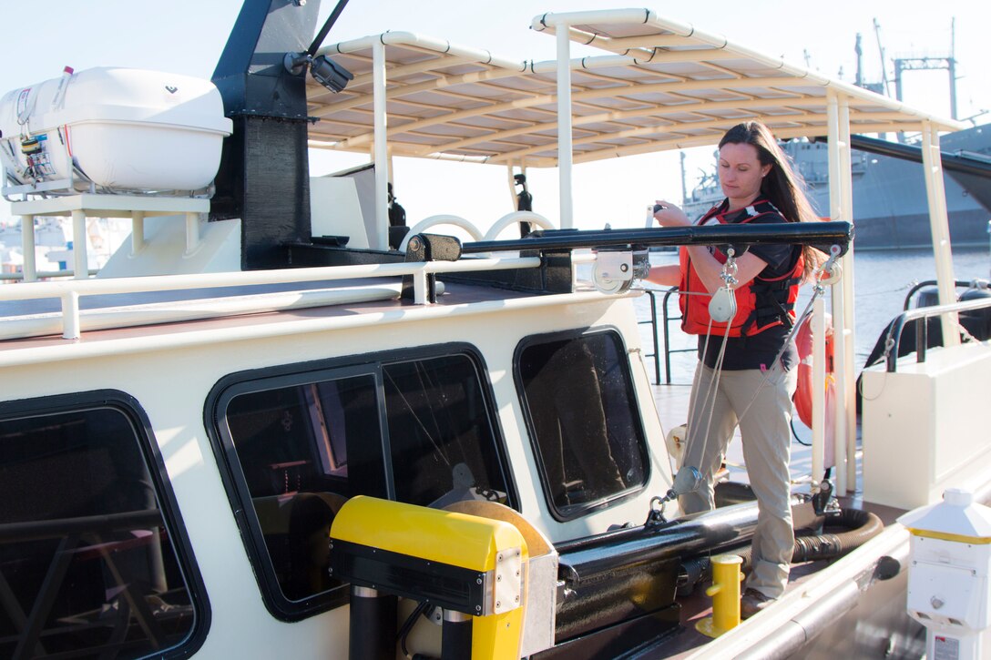 The Charleston District has two of the very few female survey technicians in the entire Corps of Engineers on their staff. Sonja Tyson loves working in the unique environment of Charleston.