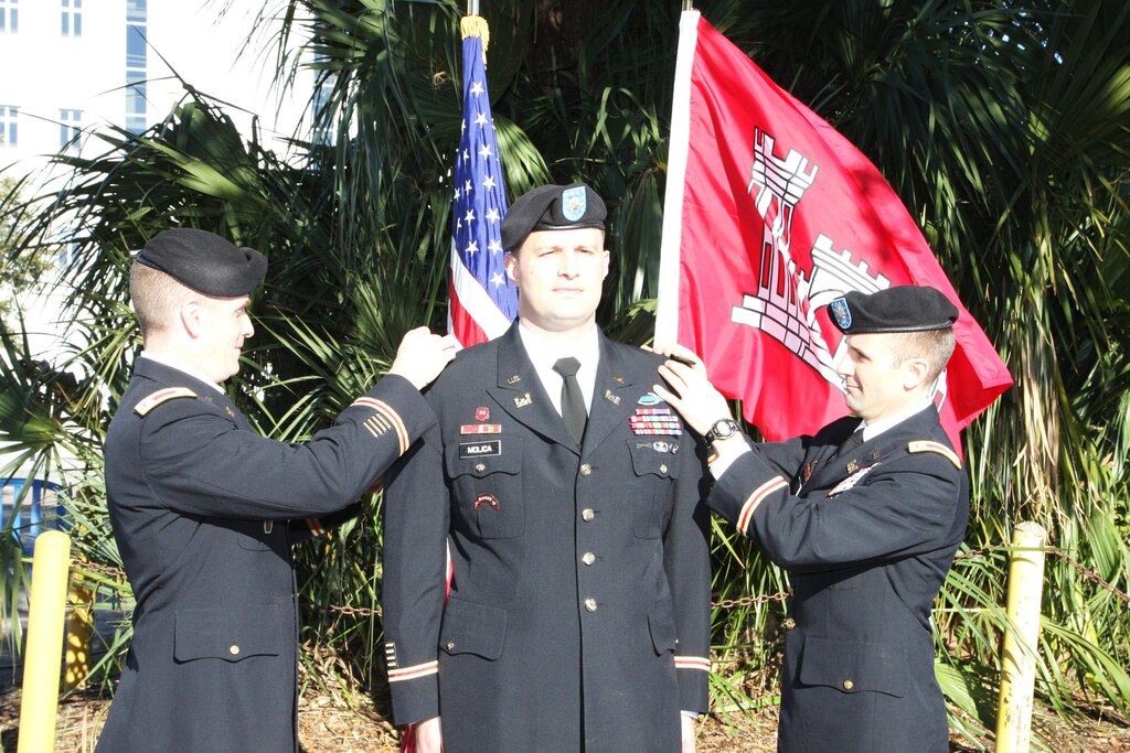 Nathan Molica, the Charleston District's deputy commander, was recently promoted from the rank of major to lieutenant colonel.