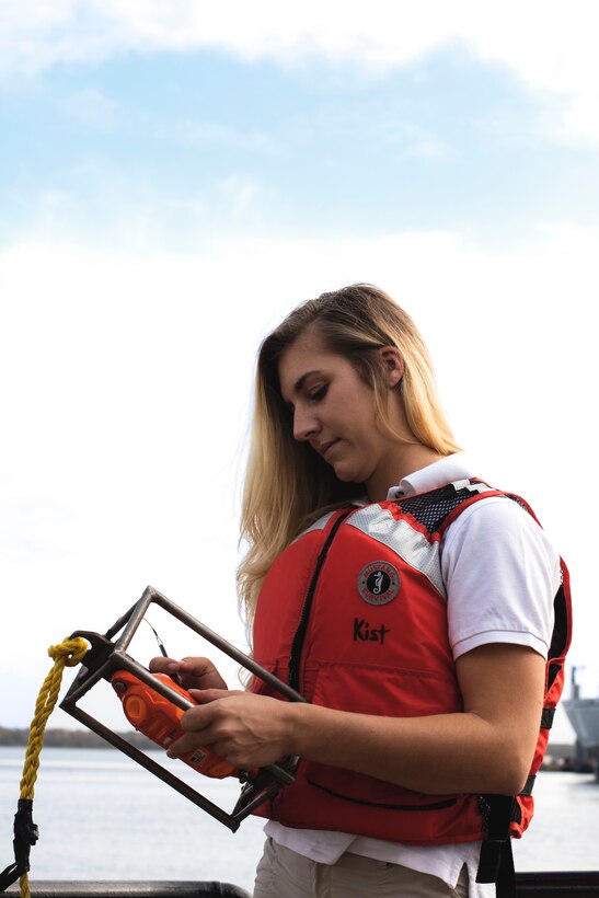 The Charleston District has two of the very few female survey technicians in the entire Corps of Engineers on their staff. Jennifer Kist is one of seven full-time female survey techs.