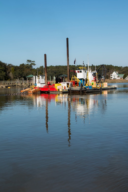 The Charleston District recently completed the dredging of Breach Inlet and Jeremy Creek, two critical reaches in the Atlantic Intracoastal Waterway.