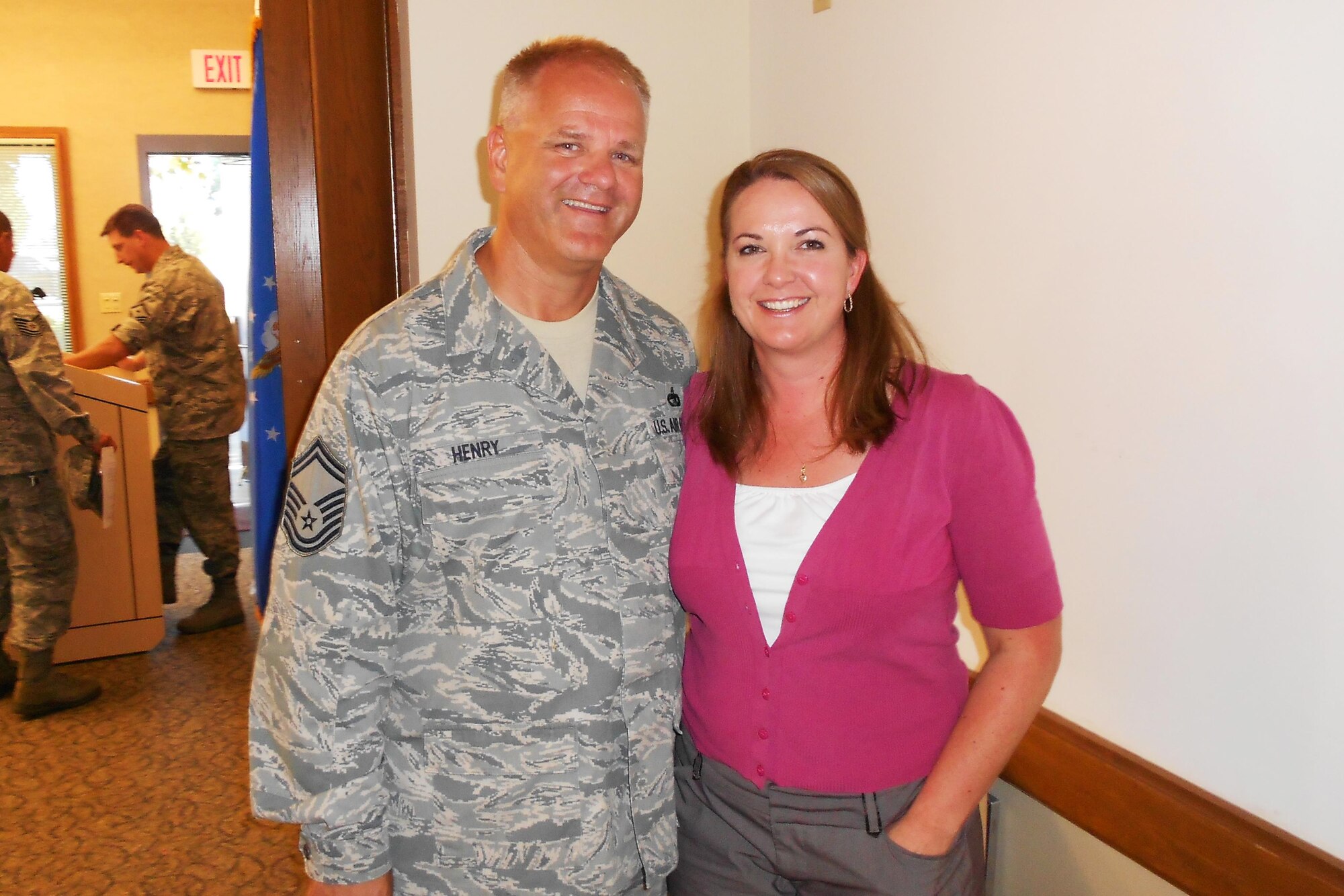 SMSgt. Lee Henry, a member of the 58th Aerial Port Squadron, poses for a photo with his wife, Stacey. SMSgt. Henry was recently diagnosed with terminal cancer and credits his faith, family and resiliency with helping him deal with the extremely difficult situation. 