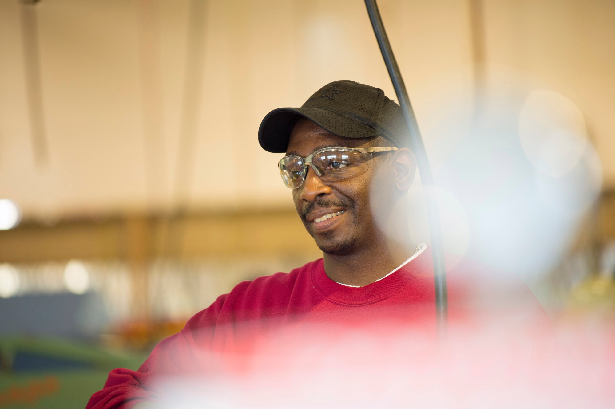 Master Sgt. Antoine Robinson, 512th Maintenance Squadron, reflects on his next educational goal March 18, 2016, on Dover Air Force Base Del. Robinson had been away from the school setting for more than 20 years when he sought education assistance through the 512th Force Development Flight and is now set to receive a degree through the Community College of the Air Force this spring. (U.S. Air Force photo/Capt. Bernie Kale)