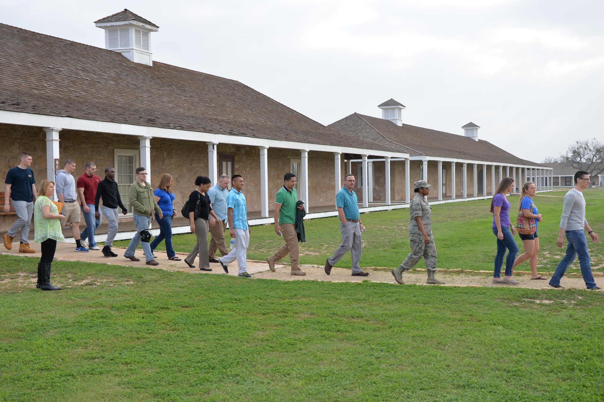 Goodfellow Air Force Base members tour Fort Concho in San Angelo, Texas, March 17, 2016. Fort Concho was established in 1867 to protect frontier settlements, and to patrol West Texas. Fort Concho now serves as a living history museum that provides opprutunities for community engagement. (U.S. Air Force photo by Airman 1st Class Randall A. S. Moose)