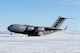 A C-17 Globemaster III aircraft out of Joint Base Lewis-McChord, Washington, lands on Pegasus Runway in Antarctica during the 2015 Operation Deep Freeze Season. Aircrews from the 446th and 62nd Airlift Wings from JBLM performed night-vision goggle landings during the Austral Winter. (Courtesy photo)