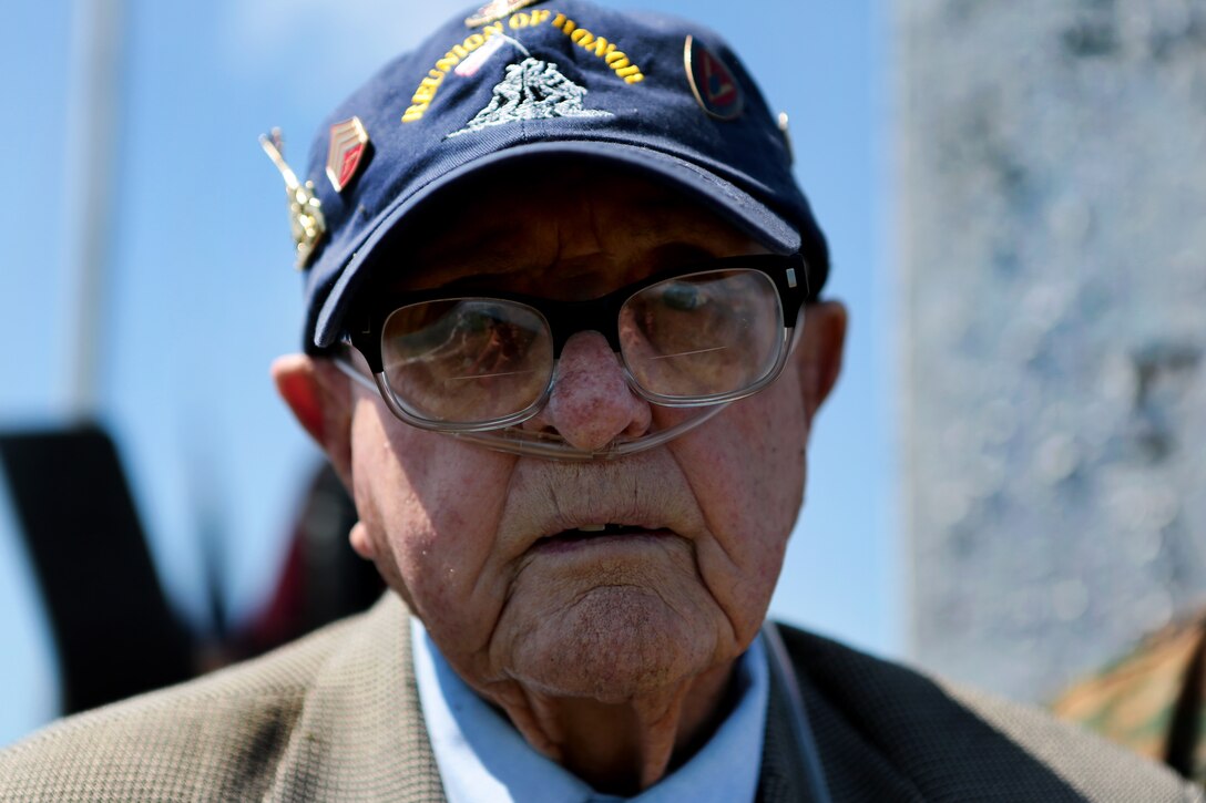 Abraham Eutsey, a U.S. Marine Corps veteran of Iwo Jima, attends the 71st Commemoration of the Battle of Iwo Jima at Iwo To, Japan, March 19, 2016. Marine Corps photo by Lance Cpl. Juan Esqueda