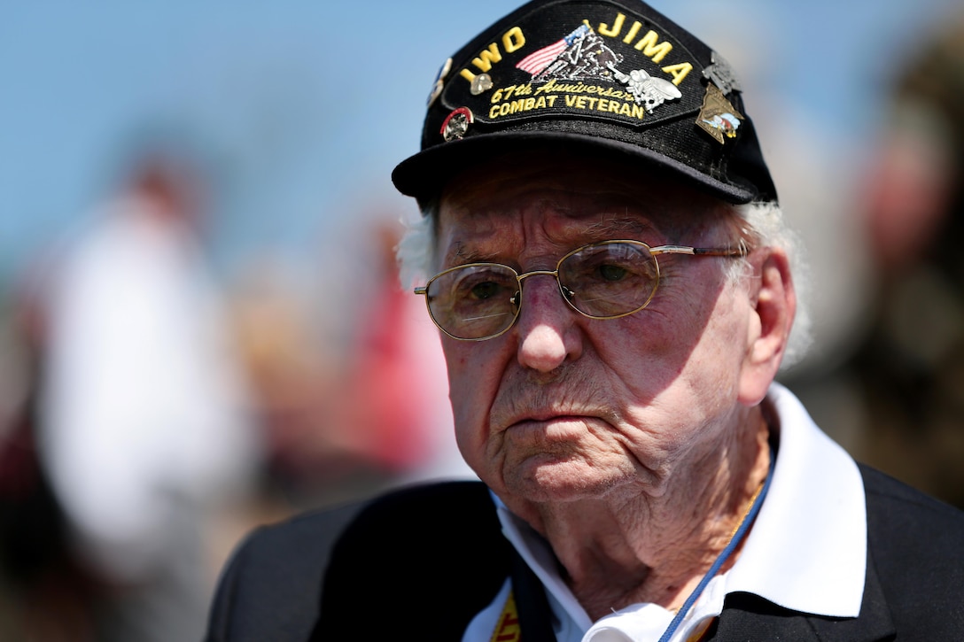 John Jack Lizere, a U.S. Marine Corps veteran of Iwo Jima, attends the 71st Commemoration of the Battle of Iwo Jima at Iwo To, Japan, March 19, 2016. Marine Corps photo by Lance Cpl. Juan Esqueda