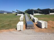 A look at the 3.1 Mega Watt Solar array at Fort Campbell, Kentucky. This project is the first time Huntsville Center’s Energy Division used two third-party financing contract vehicles together (Power Purchase Agreement and UESC) for a renewable energy project.
 
