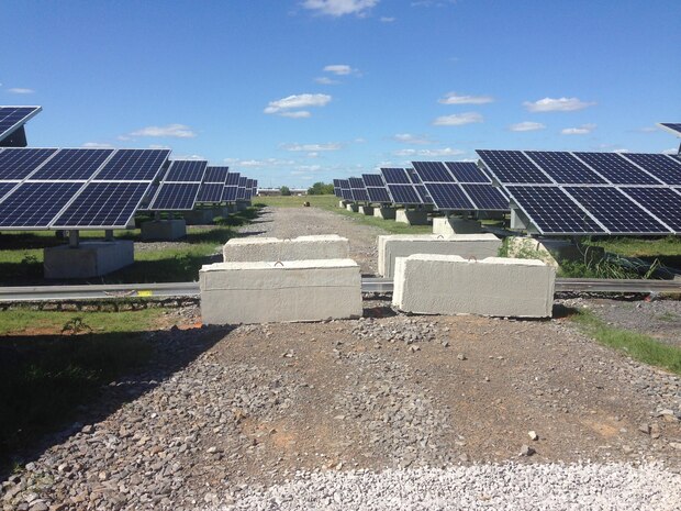 The 3.1MW Solar array Power Purchase Agreement (PPA) on Fort Campbell, Kentucky completes the installation’s requirement for a 5MW solar array. The project combines a 27-year PPA for a 3.1 MWDC array executed through the renewable energy Multiple Award Task Order Contract small business solar pool, and a 10-year Utility Energy Services Contract (UESC) with Pennyrile Rural Electric Cooperative Corporation.
