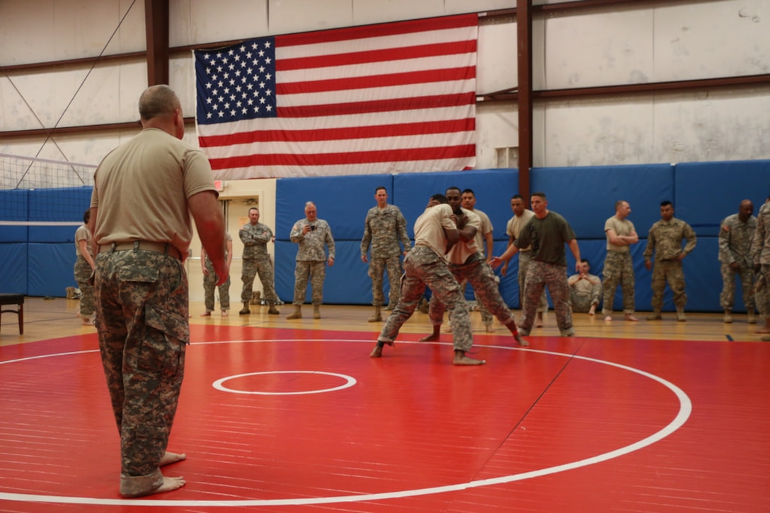 U.S. Army Reserve Soldiers competing in this year's combined 310th Sustainment Command (Expeditionary) and 3rd Transportation Brigade (Expeditionary) combined Best Warrior Competition, held at Fort A.P. Hill, Va., Feb. 26 through March 2. Day 3 included Army combatives, an EST 2000 react to ambush simulation, and a helicopter drop-in to kick-off the ruck march. The annual six-day competition tests enlisted and non-commissioned officer competitors on their ability to perform Army Warrior tasks in a variety of events.