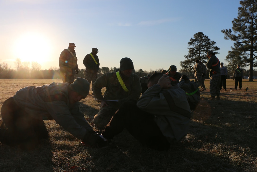 U.S. Army Reserve Soldiers competing in this year's 310TH ESC Best Warrior Competition, held at Fort A.P. Hill, Va., Feb. 26 through March 2. The winning noncommissioned officer and junior enlisted competitors will move on to the 377th TSC's Best Warrior Competition, which is a feeder to the U.S. Army Reserve Command Best Warrior Competition in May. The annual six-day competition tests enlisted and non-commissioned officer competitors on their ability to perform Army Warrior tasks in a variety of events.