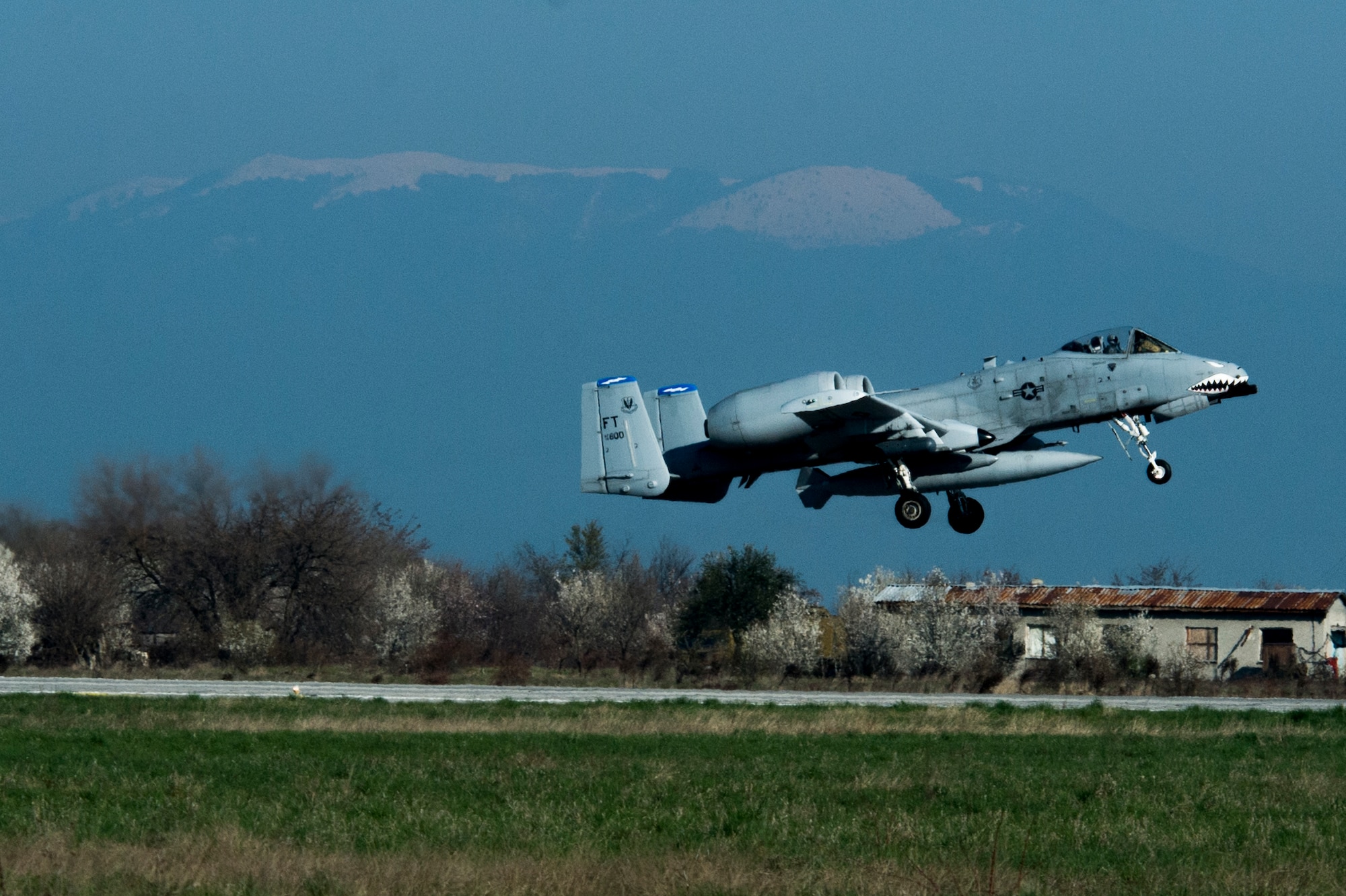 A U.S. Air Force A-10 Thunderbolt II pilot assigned to the 74th Expeditionary Fighter Squadron takes off from the flightline during the 74th EFS’s deployment in support of Operation Atlantic Resolve at Graf Ignatievo, Bulgaria, March 18, 2016. The squadron’s six-month deployment aimed to demonstrate the U.S.’s shared commitment to peace and better prepare allies and partners to respond to a range of potential security and humanitarian challenges. (U.S. Air Force photo by Staff Sgt. Joe W. McFadden/Released)