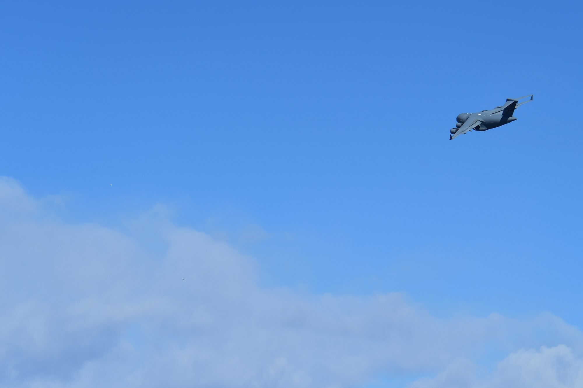 A C-17 Globemaster III assigned to the 172nd Airlift Wing, Jackson, Mississippi, departs for Tyndall Air Force Base, Florida, March 16, 2016, from Buckley Air Force Base, Colo. The 140th Wing transported Airmen and some equipment to Tyndall AFB, Florida, to participate in an Air-to-Air Weapons Engagement Program exercise. (U.S. Air Force photo by Airman 1st Class Luke W. Nowakowski/Released)