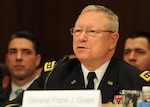 Army Gen. Frank Grass, chief, National Guard Bureau, testifies at a hearing on the posture of the National Guard and Reserves before the Senate Appropriations Subcommittee on Defense, Mar. 16, 2016. 